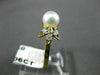 ESTATE .06CT DIAMOND & AAA SOUTH SEA PEARL 14K YELLOW GOLD 3D FLOWER RING 21068