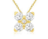 ESTATE .37CT DIAMOND 14KT YELLOW GOLD 3D ROUND 5 STONE FLOWER FLOATING PENDANT