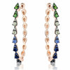 ESTATE .88CT AAA MULTI COLOR SAPPHIRE 14KT ROSE GOLD PEAR SHAPE HOOP EARRINGS