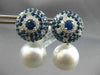 LARGE 5.84CT DIAMOND AAA SAPPHIRE & SOUTH SEA PEARL 18KT WHITE GOLD 3D EARRINGS