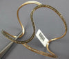 LARGE .95CT WHITE & CHOCOLATE FANCY DIAMOND 14K YELLOW GOLD WAVE BANGLE BRACELET