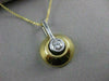 ESTATE LARGE DIAMOND BEZEL SOLITAIRE 14K 2 TONE GOLD HANGING DOMED PENDANT 11900