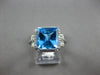 LARGE 4.24CT DIAMOND & AAA BLUE TOPAZ 14KT WHITE GOLD PRINCESS & ROUND FUN RING
