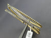 LARGE 1.30CT DIAMOND 14KT 2 TONE GOLD 3D FLEXIBLE MULTI ROW CUFF BANGLE BRACELET