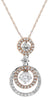 .99CT DIAMOND 14KT WHITE & ROSE GOLD CLASSIC CIRCLE OF LIFE FUN FLOATING PENDANT