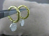 ESTATE PAVE DIAMOND 14K WHITE YELLOW 2 TONE GOLD REMOVABLE HOOP EARRINGS #20819