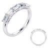 .51CT DIAMOND 14KT WHITE GOLD EMERALD CUT 5 STONE SHARED PRONG ANNIVERSARY RING
