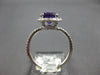 ESTATE 2.22CT DIAMOND & AAA AMETHYST 14KT WHITE GOLD ROUND HALO ENGAGEMENT RING