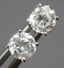 ESTATE 1.0CT DIAMOND 14KT WHITE GOLD 3D CLASSIC ROUND SCREWBACK STUD EARRINGS