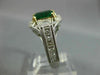 ESTATE 2.15CT DIAMOND & AAA EMERALD 18KT TWO TONE GOLD 3D ENGAGEMENT RING #26696