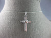 ESTATE .26CT DIAMOND 14KT WHITE GOLD BAGUETTE CLASSIC X CROSS FLOATING PENDANT