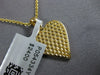 ESTATE .75CT DIAMOND 18K YELLOW GOLD 3D CLASSIC HEART PAVE FLOATING LOVE PENDANT