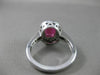 ESTATE 2.30CT DIAMOND & AAA RUBY 14KT WHITE GOLD OVAL HALO ENGAGEMENT RING 19115