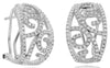 WIDE .78CT DIAMOND 14KT WHITE GOLD 3D ROUND OPEN FILIGREE FUN HANGING EARRINGS