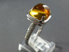 ESTATE LARGE 6.53CT DIAMOND & AAA CITRINE 14K WHITE GOLD SQUARE PYRAMID FUN RING