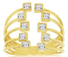 ESTATE WIDE .75CT DIAMOND 14KT YELLOW GOLD 3D MULTI ROW PRINCESS TENSION RING