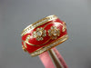 WIDE 1.23CT DIAMOND & RED ENAMEL 18KT ROSE GOLD MULTI FLOWER ETERNITY FUN RING