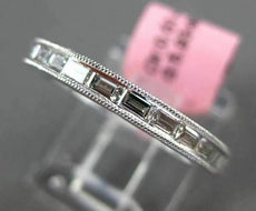 ESTATE .51CT BAGUETTE DIAMOND 18KT WHITE GOLD 3D SEMI ETERNITY ANNIVERSARY RING