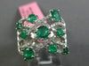 ESTATE 1.66CT DIAMOND & AAA EMERALD 18KT WHITE GOLD MULTI ROW CRISS CROSS RING