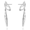 LARGE 2.66CT DIAMOND 14KT WHITE GOLD 3D CLUSTER PAVE MULTI LEAF HANGING EARRINGS