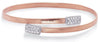 .31CT DIAMOND 14KT WHITE ROSE GOLD RECTANGULAR CRISS CROSS SNAKE BANGLE BRACELET