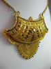 ANTIQUE OLD MINE DIAMOND 22KT YELLOW GOLD ENAMEL FILIGREE HANGING NECKLACE #2122