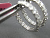 1.13CT DIAMOND 18K WHITE GOLD INSIDE OUT MULTI ROW ROUND HUGGIE HANGING EARRINGS