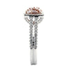 .72CT WHITE & PINK DIAMOND 18KT WHITE & ROSE GOLD MARQUISE & ROUND SQUARE RING
