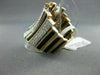 ANTIQUE WIDE 1.40CT DIAMOND & ONYX 18KT WHITE & ROSE MULTI ROW RING #0XRG5726T-A