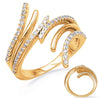 ESTATE WIDE .50CT DIAMOND 14KT YELLOW GOLD 3D MULTI ROW CRISS CROSS FUN RING
