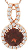 1.20CT DIAMOND & AAA GARNET 14K ROSE GOLD 3D HALO INFINITY LOVE FLOATING PENDANT