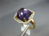 LARGE 8.95CT DIAMOND & AAA AMETHYST 14KT YELLOW GOLD 3D PYRAMID SQUARE FUN RING