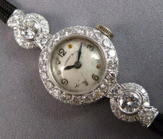 ANTIQUE LARGE TIFFANY & CO 2.60CT DIAMOND PLATINUM CIRCULAR LADY'S WATCH #28052