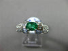 ANTIQUE 2.21CT DIAMOND & AAA COLOMBIAN EMERALD 18KT WHITE GOLD ENGAGEMENT RING