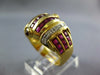 LARGE 3.65CT DIAMOND & AAA RUBY 18KT YELLOW GOLD PRINCESS MULTI ROW CROWN RING