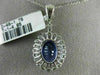 ESTATE EXTRA LARGE 6.60CT DIAMOND & AAA TANZANITE 18K WHITE GOLD 3D OVAL PENDANT