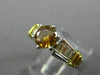 LARGE .83CT WHITE & ORANGE DIAMOND PLATINUM 18KT YELLOW GOLD 3D ENGAGEMENT RING