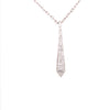 ESTATE .30CT DIAMOND 18KT WHITE GOLD 3D TRIANGULAR PYRAMID FLOATING PENDANT