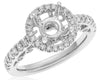 LARGE .59CT DIAMOND 14KT WHITE GOLD HALO 4 PRONG SEMI MOUNT ENGAGEMENT PENDANT