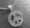 ESTATE .30CT DIAMOND 14KT WHITE GOLD CIRCLE OF LIFE PEACE SIGN FLOATING PENDANT