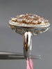ESTATE LARGE 4.21CT MULTI COLOR DIAMOND 18KT WHITE & ROSE GOLD CLUSTER OVAL RING