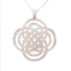 LARGE 2.2CT DIAMOND 18KT WHITE GOLD MULTI ROW FLORAL INFINITY FLOATING PENDANT