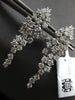LARGE 2.85CT DIAMOND 18KT WHITE GOLD 3D ROUND CLUSTER FUN HANGING EARRINGS