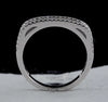.45CT DIAMOND 18KT WHITE GOLD 3D ROUND & BAGUETTE SQUARE 3 ROW ANNIVERSARY RING