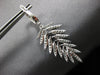 LARGE 1.52CT DIAMOND 18KT WHITE GOLD 3D ROUND MULTI LEAF HUGGIE HANGING EARRINGS