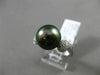 ESTATE .26CT DIAMOND 14KT WHITE GOLD 3D AAA TAHITIAN PEARL PAVE SOLITAIRE RING