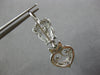 LARGE .60CT DIAMOND 14KT WHITE GOLD 3D HEART FILIGREE LEVERBACK HANGING EARRINGS