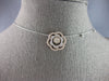 ESTATE .60CT DIAMOND 14KT TRI COLOR GOLD FLOWER BY THE YARD FUN FLOATING PENDANT