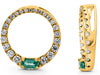 ESTATE .55CT DIAMOND & AAA EMERALD 14K YELLOW GOLD OVAL & ROUND FLOATING PENDANT