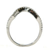.22CT DIAMOND 18KT WHITE GOLD 3D SEMI CIRCULAR V SHAPE WEDDING ANNIVERSARY RING